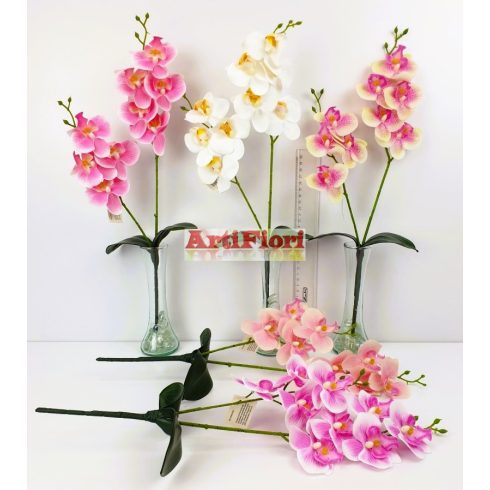 20523 - Orchidea gumi ág levéllel 46cm