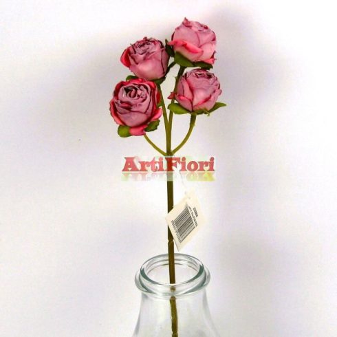 20586 - 4 fejes vintage rózsaág 30cm