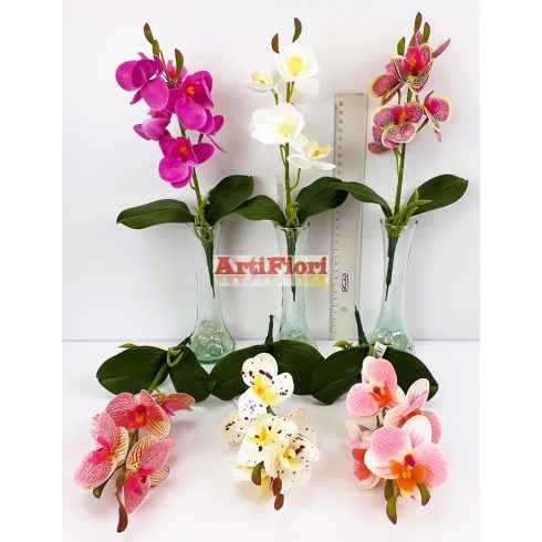 20632 - Gumi orchidea levéllel 32cm
