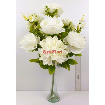 22067 - Peónia dália féloldalas 9 ágú csokor 48 cm