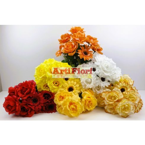 22149 - Rózsa gerbera 12 ágú csokor 47 cm