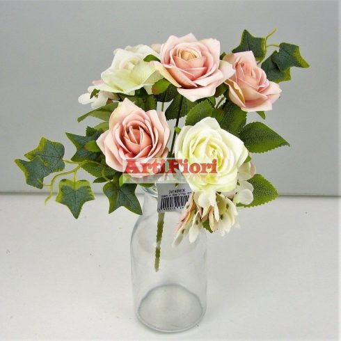 24146 - 5 ágú rózsa hortenzia csokor 30cm