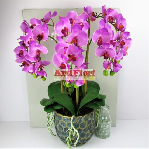 28076 - Orchidea gumiból kaspóban óriás 70 cm